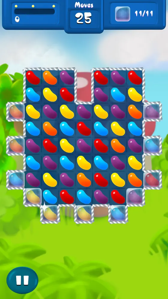 Match 3 Candy level with a narrow board and a move counter at the top